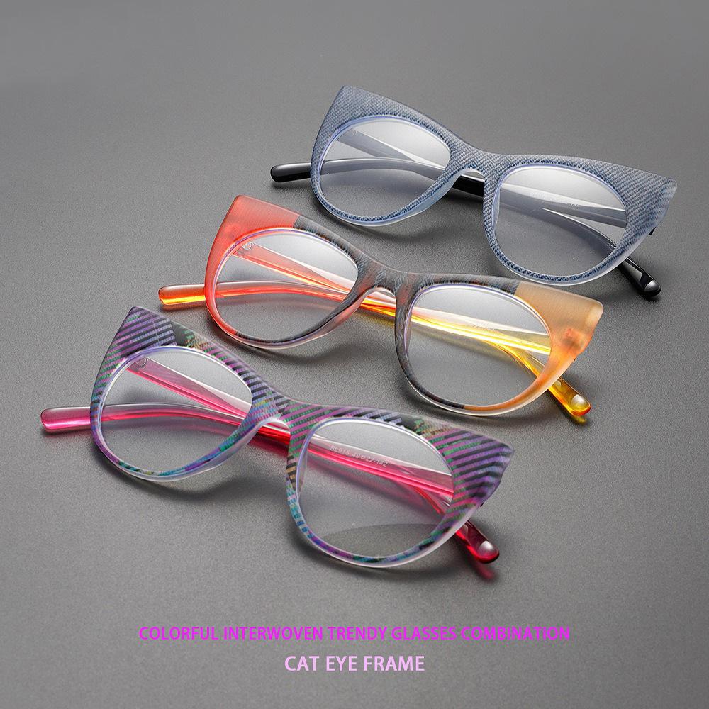 Designer Luxury Cat Eye Reading Glasses Women New Fashion Large Frame Far Sight Eyeglasses Anti Blue Light Presbyopia Eyewear