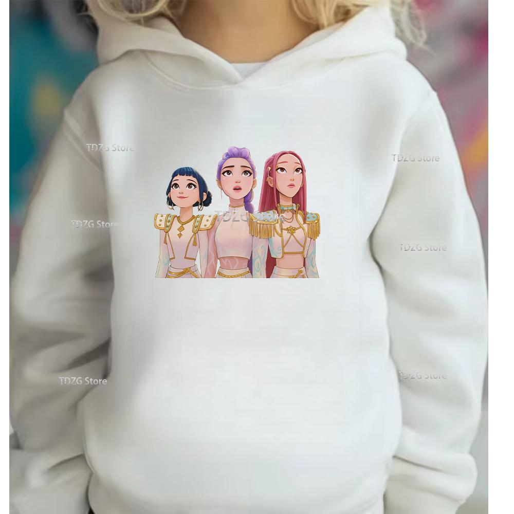 Autumn KPop Devil Hunter Fashion Girl Group Printed Children's Long Sleeved Clothing Boys and Girls Casual Sports Hoodies