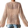 Cross-border Amazon Europe and America Hollow Summer Knitted Cardigan Women's Beach Knitted Sweater Long-sleeved Bow Knitted Cardigan