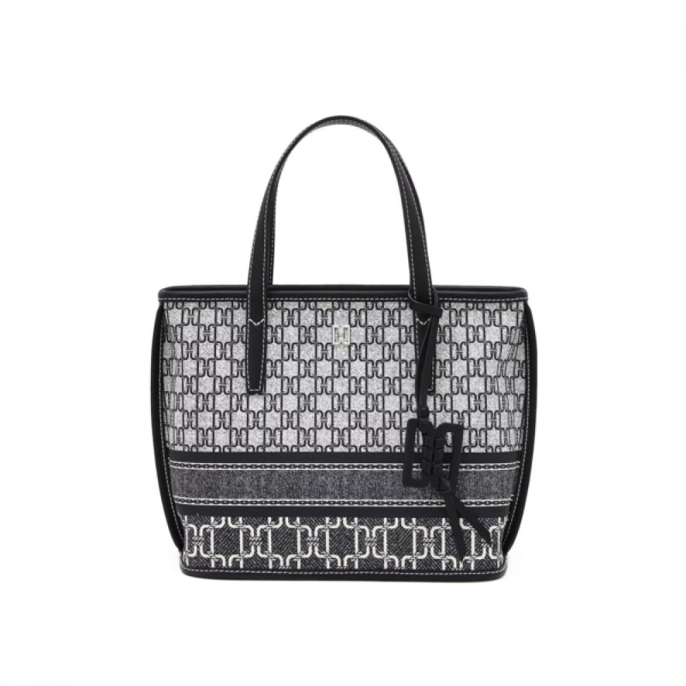 Daks Navy Dd Logo Leather Tote Bag Dcba6e801n2