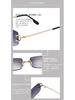 Retro Rimless Square Ocean Lens Sunglasses - Fashionable Cut-Edge Design