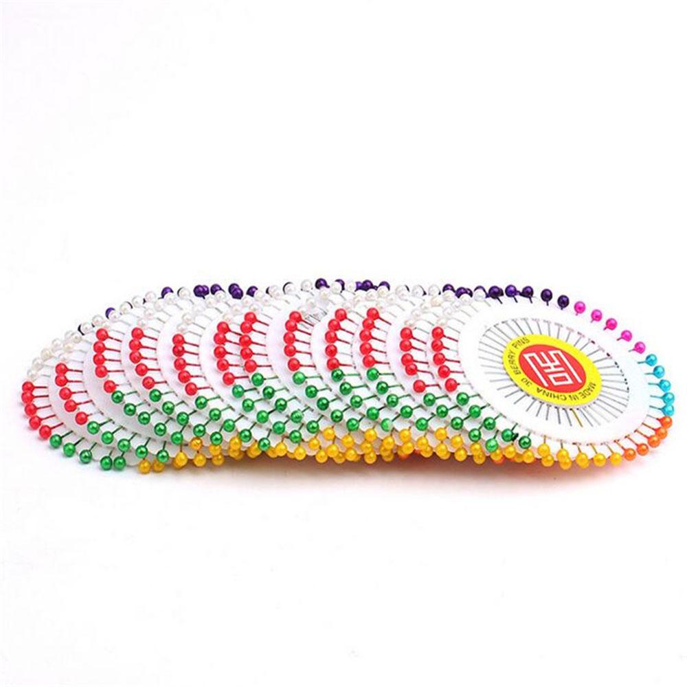 480 Pezzi 1,5" Spilli Colorati Rotondi Perla Testa Dritta Spilli da Sartoria & Cuscini Portaspilli Strumento per Artigianato