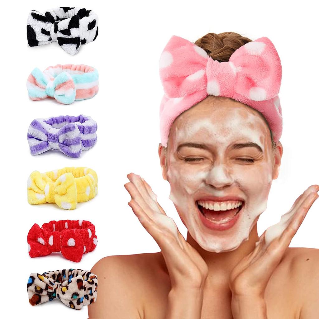 Set Fascia E Braccialetti In Spugna Per La Cura Della Pelle - Fascia Per Capelli Rosa E Polsini Per Lavare Il Viso, Morbidi E Assorbenti