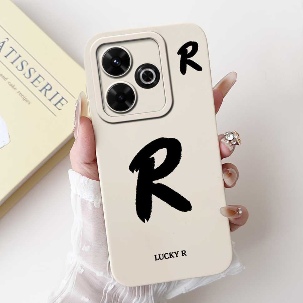 Casing For Xiaomi Redmi 13 Case Luxury Letter Cover For Redmi 12 13 Redmi13 Redmi12 4G Silicone Soft Shockproof Back Cover