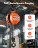Hand Chain Hoist, 2 Ton Capacity, Manual Chain Block with Upgrade G80 Galvanized Chain, 6 M Lifting Height, Heavy Duty Pulley Hoist for Garage