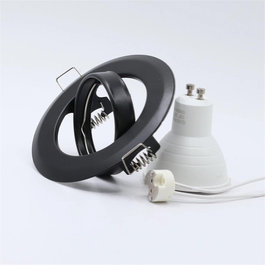 5 PCS Black Fitting Round Ceiling Light GU10 MR16 Fixture Recessed LED Spotlight with MR16 Lamp Holder for Indoor Lighting