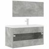 3 Piece Bathroom Furniture Set Concrete Grey Particleboard