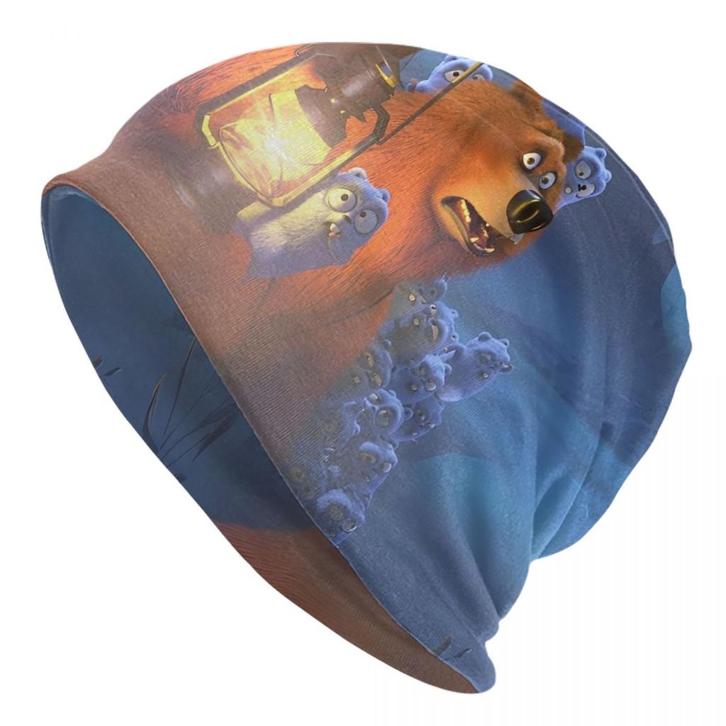 Grizzy Beer Cartoon Bonnet Hats Autumn Winter Outdoor Skullies Beanies Hat for Unisex Women Spring Head Wrap Cap