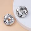 Boucles d'oreilles puces en métal doré, style spirale, pour femme. Nouveauté bijoux en gros.