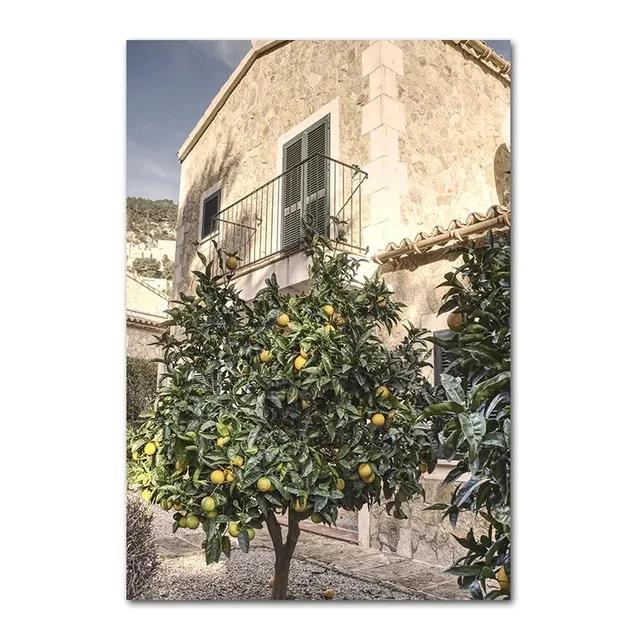 Spanish Architecture Puglia Village Photography Poster & Prints Green Leaf Indoor Plants Painting Decor Boho Picture Home Decor