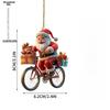 Acrylic Winter Decorative Hanging Cartoon Santa Claus Bicycle Gifts Christmas Pendants Christmas Tree Decoration, Durable Acrylic Sign