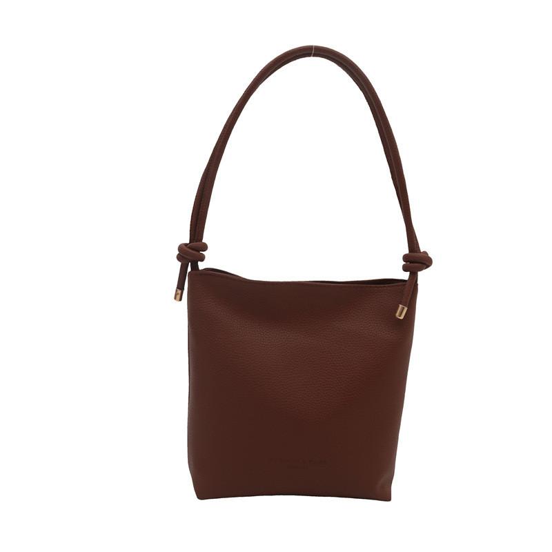 Chic Black Pu Bucket Bag For Women Stylish And Spacious Fall Fashion Handbag