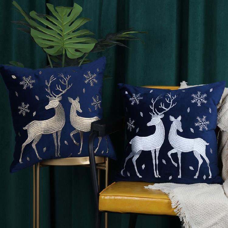 Reversible Plush Cushion Cover Christmas Designs Skin Friendly Fabric Home Office Decoration