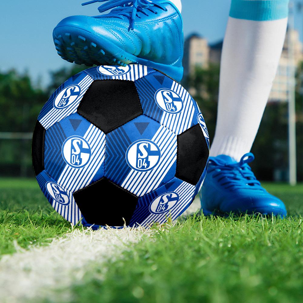 Pallone da Calcetto FC Schalke 04 Colorato Per Tutte le Età Misura 5 Cucito a Macchina PVC Pronto per la Competizione Resistente Alta Rimbalzo