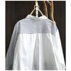 Striped Patchwork Cotton Long Sleeved Shirt for Women Loose Slimming Handmade Rabbit Pocket Single Breasted Shirt Blouses & Shirts