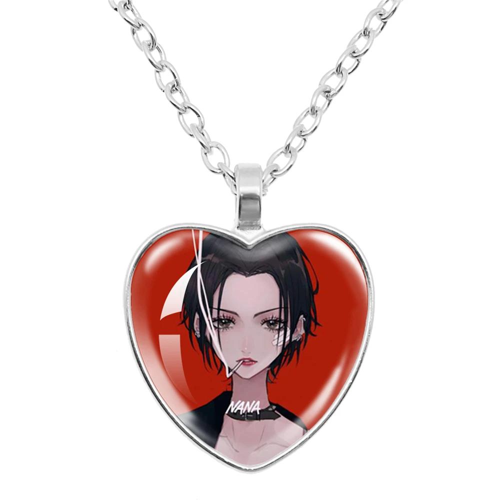 Japanische Anime Mode NANA Manga Osaki Glas Herz Halskette Figur Schmuck Fans Tasche Anhänger Geschenke Für Mädchen
