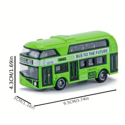 Městský autobus Prohlídkový dvoupatrový autobus Model Zatáhni a jeď Vozidla Hračka Kovový model Zatáhni a jeď Mini turistický model auta pro chlapce