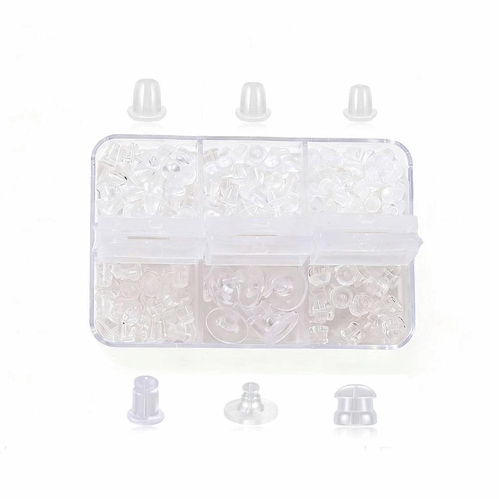 Transparent Earring Back Stoppers Soft Silicone Earring Safety Back Ear Plug Set  DIY Earring