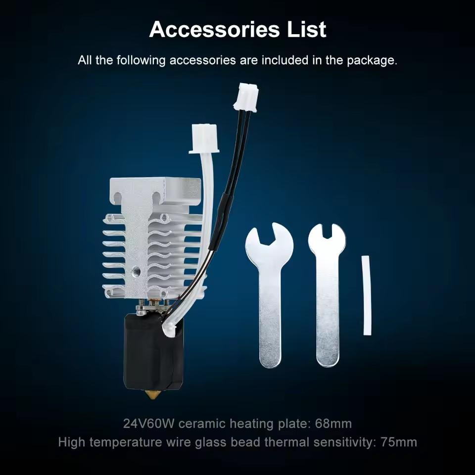 Комплект хотэнда для 3D-принтера для Creality Ender 3 V3 SE 24 В 60 Вт Керамический нагреватель Термистор Комплект горячего конца Комплект сопел Нагревательный блок