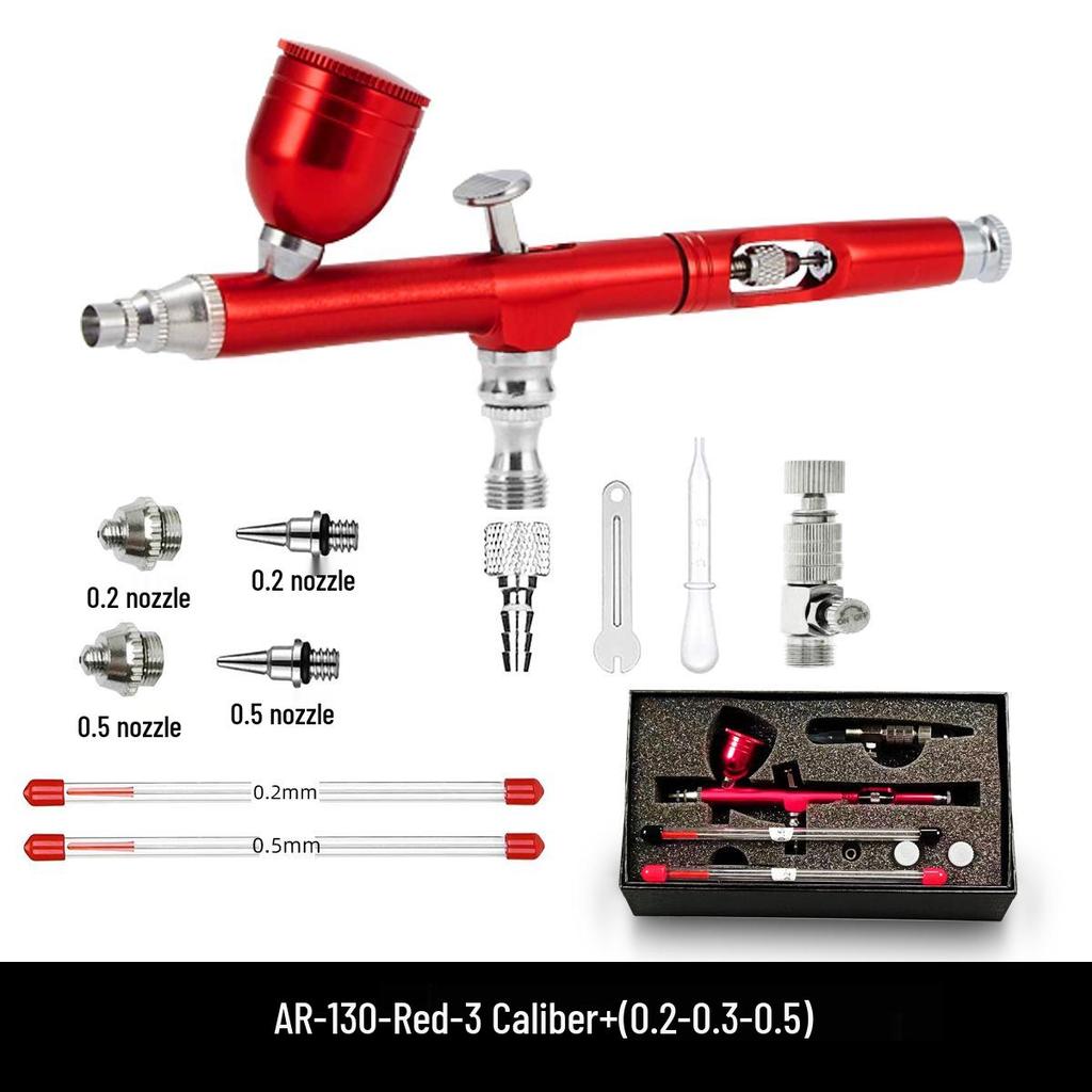 AR-130 Multi-Caliber Airbrush Set for Wall, Furniture, Cake, and Nail Art Painting and Repair