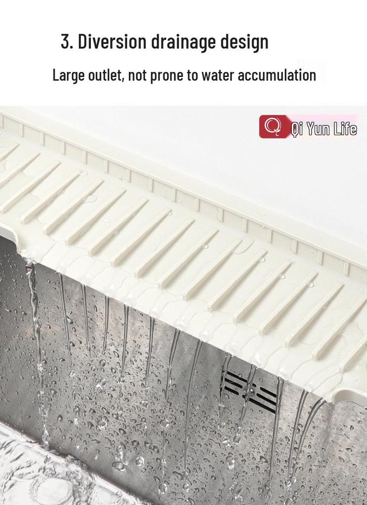 Silicone Draining Mat for Narrow-Edge Sink & Faucet Splash Guard