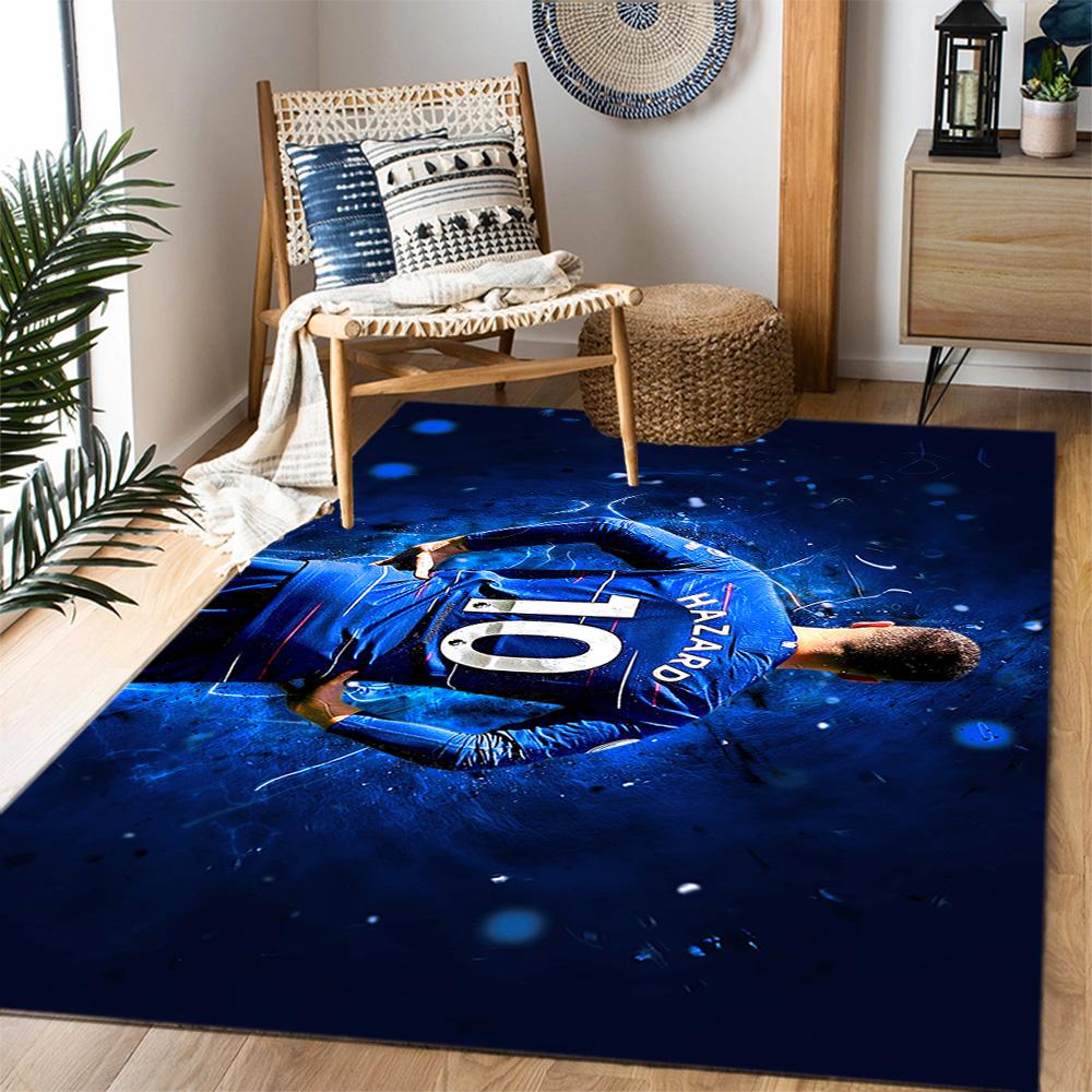 Blue Energy Soccer Player Area Rug Design for Outdoor Bedrooms Decorate room Dining Room Antislip Carpet Anime Office Decor Spiritual Gift