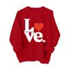 Women's Fashionable Casual Long-Sleeved Valentine's Day Heart Print Pullover Sweatshirt