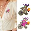 Bezaubernde Hexe auf Fahrrad Kürbis Brosche Legierung Schmuck Accessoire Für Halloween Outfit