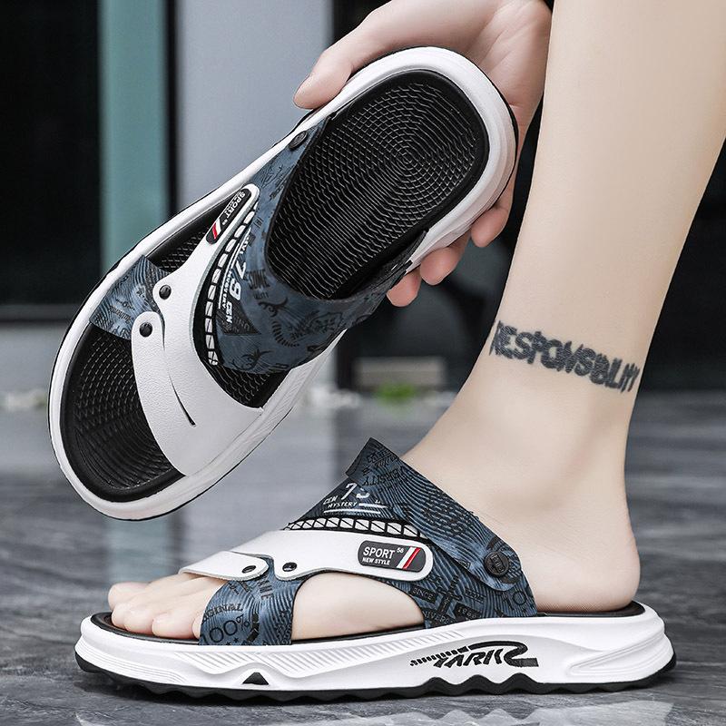 

Босоножки лето 2025 новые верхняя одежда для путешествий, для плавания, пляжная обувь, два способа ношения, повседневные, нескользящие и износостойкие, шлепанцы на одной подошве 44 синий