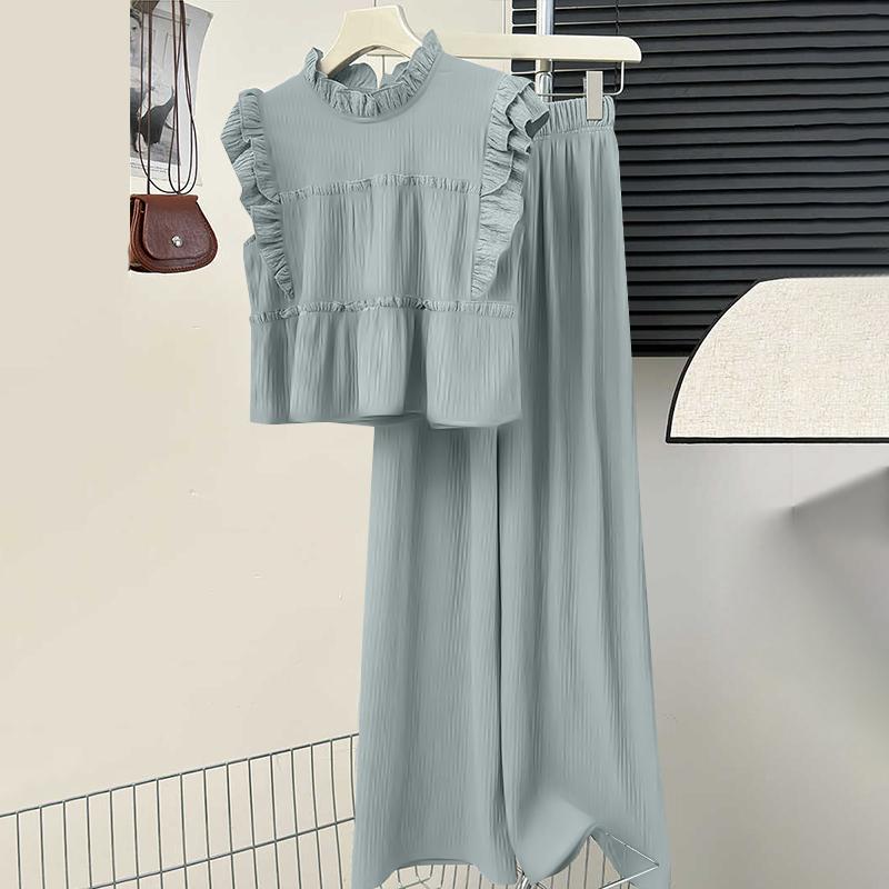 

ZANZEA Женский летний повседневный комплект из двух частей: майки и брюки 4XL серый