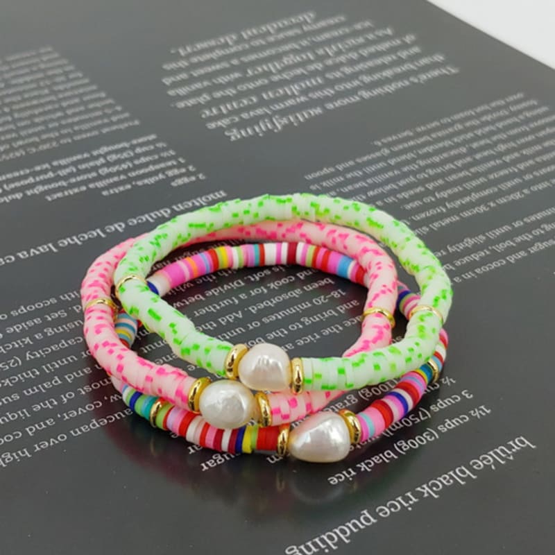 LALA Pearl Bead Bracelet B (Set of 3) - ETC