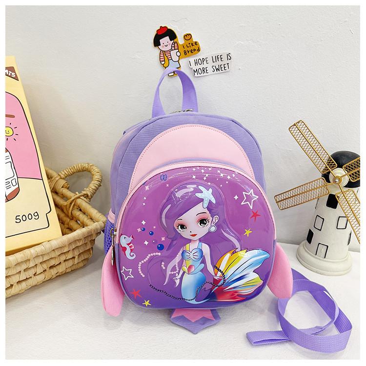 Cute And Durable Nylon Toddler Backpack With Arch Shoulder Straps Purple S