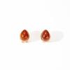 Maillard Style Amber Water Drop Ear Buckle Temperament Niche Design Sense Retro Light Luxury Fashion Earrings Women