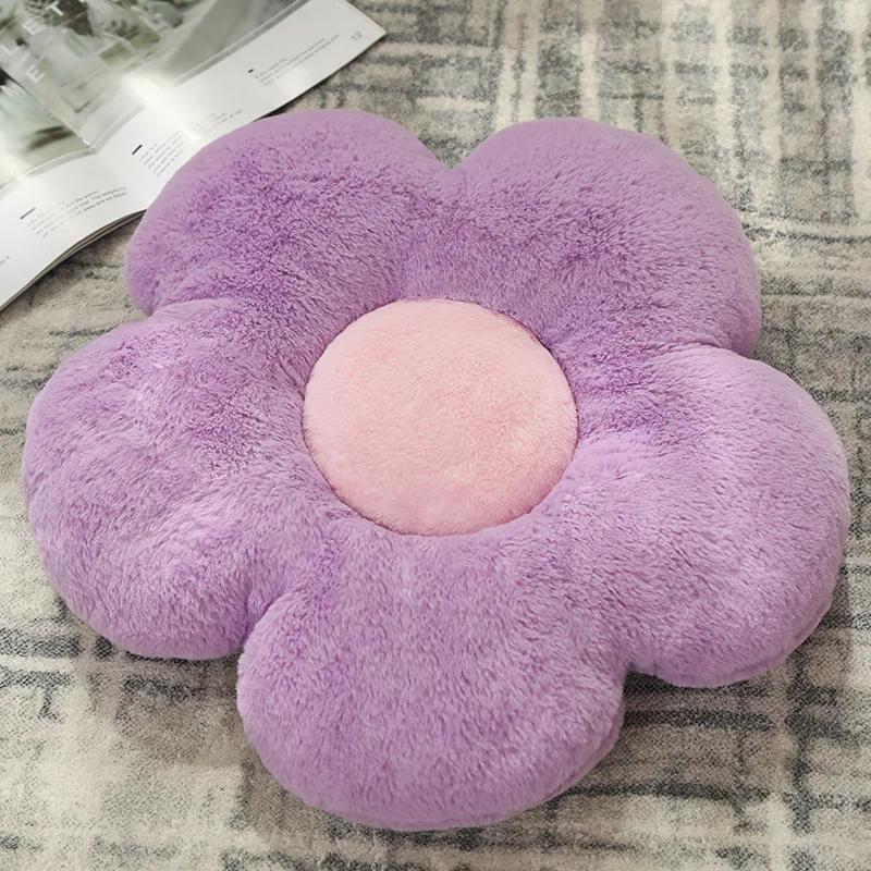 Birthday Gift Bedhead Cushion Living Room Sofa Decoration 50cm Flower Mat Rabbit Hair Soft Floor Flat Bottom Office Supplies