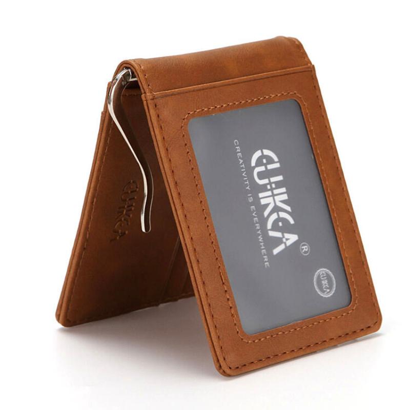 Multi Functional Mens Wallet RFID Card Holder Anti-theft Brush Multi Slot USD Money Clip Card Wallets
