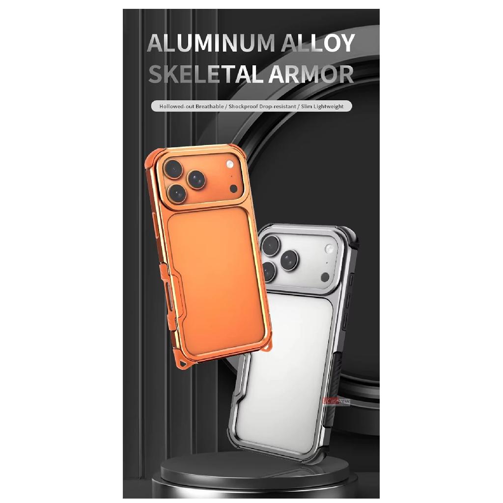 Aluminum Alloy Bumper Case for iPhone 18 16 17 Pro Max 16 17 18Open Back Frame with Cushioned Corners and Camera Edge Protection