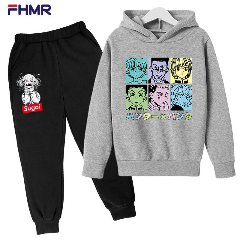 Children's Set Full Time Hunter Printed Sweater Hoodie+Pants