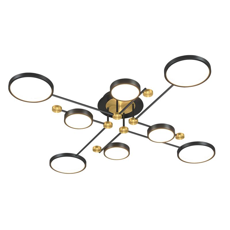 Aluminum LED Chandelier for Living Room Bedroom Hanging Lamp Gold Frame Pendant Dropshipping Indoor Lighting Lustre Fixtures