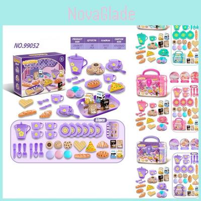 Colorful Eating Utensils Playset With Realistic Kitchen Accessories Storage Box For Children