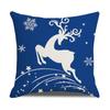 Blue Christmas Linen Pillow Cover New Digital Printing Simple Cushion Cover Cushion Cover