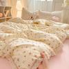 2026 New Hollow Lace Wrinkled Cotton Four-piece Set Household Student Dormitory Three-piece Set Bed Sheet Quilt Cover