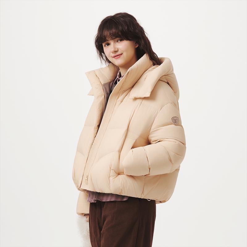 Tanboer Women's Detachable Hood Puffy Short Down Jacket 5530330Z