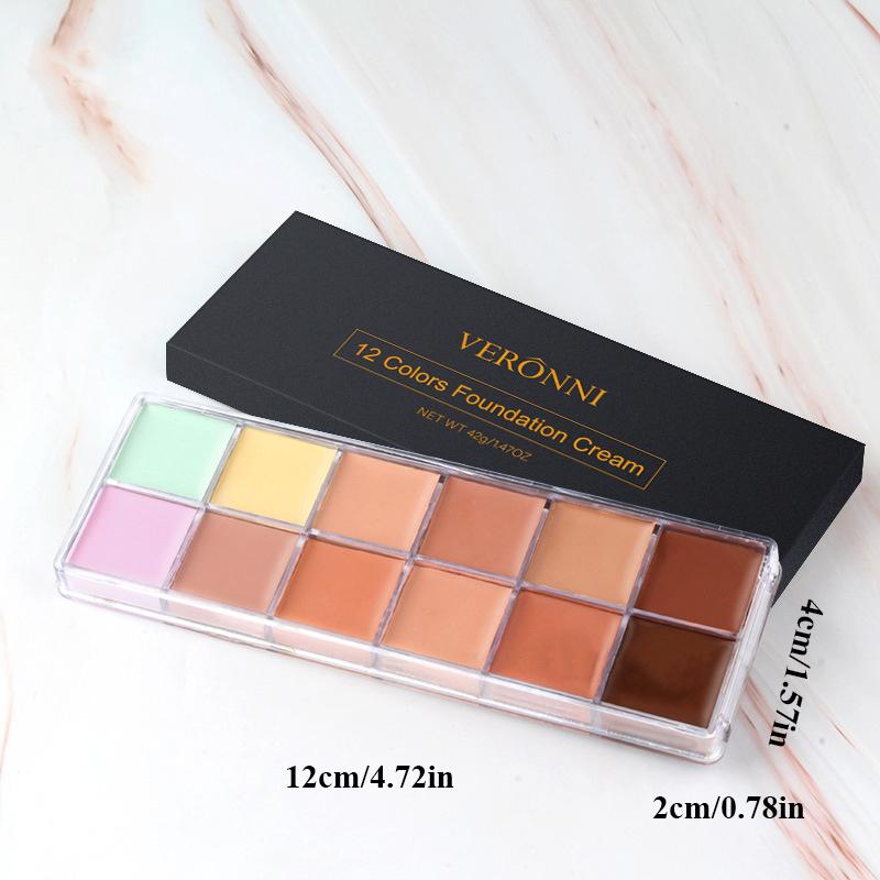 12 colori Concealer Palette Fondotinta Lunga Durata Copertura Viso Acne Segni Correttore Crema Acquosa Setosa Cosmetici Donna