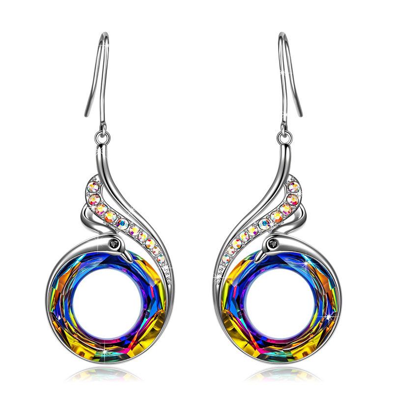 Recommended Beautiful, Unique And Simple Peacock Shape Earrings, Earrings, Colorful Creative Earrings