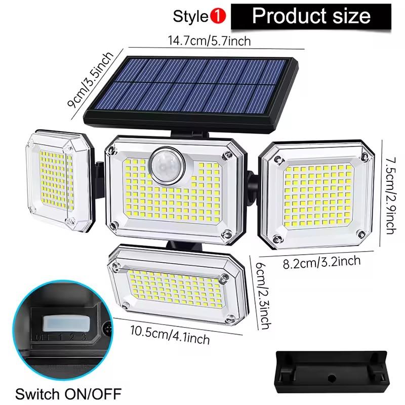20W Super Bright Solar Lights 122/333led IP65 Waterproof Outdoor Indoor Solar Lamp With Adjustable Head Wide Lighting Angle
