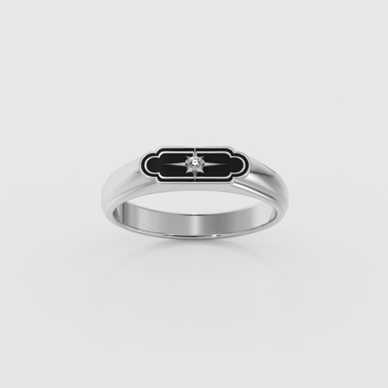 MUSEE.ART Star Cubic Signet Ring