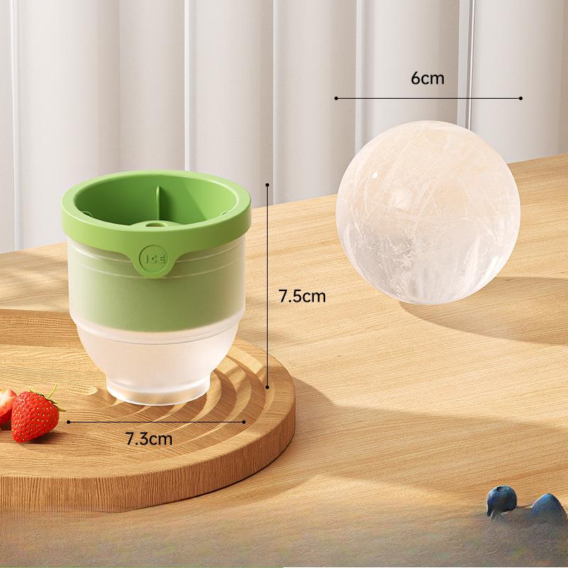

Food-grade Round Quick-freezing Ice Cube Mold Box Household Large Round Ball Silicone Ice Cube Tray зелений