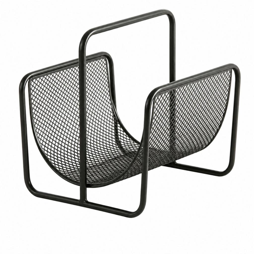 Metal Magazine Rack with Carry Handle Sturdy Floor Decorative