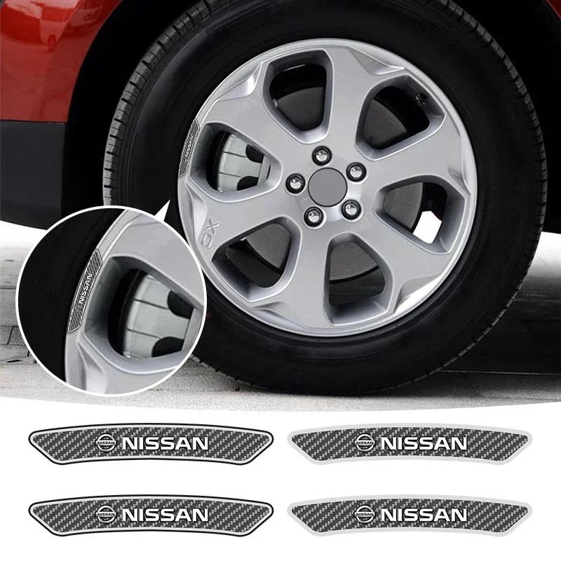4Pcs Car Wheel Hub Sticker Decorative Accessories For Nissan X-trail Qashqai Note Juke Sentra Patrol Navara Micra Leaf Almera