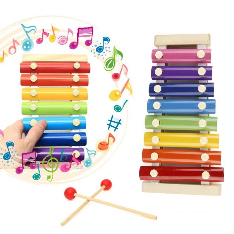Toddler Kid Children Baby Colorful Musical Toys Instruments Xylophone Educational Intelligence Development Wooden Toys
